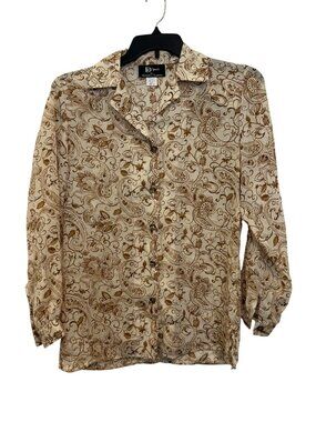 vintage Drapers & Damons R Sport Womens Button-Up Paisley Shirt Size 10